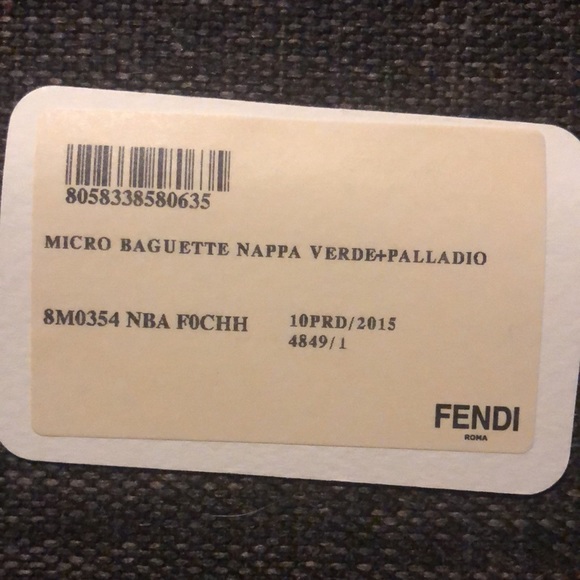 Fendi small green leather baguette bag. Never worn. - Picture 5 of 5